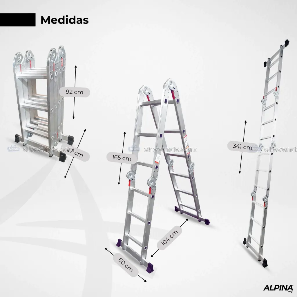 Escalera Alpina de aluminio 3.40 mts